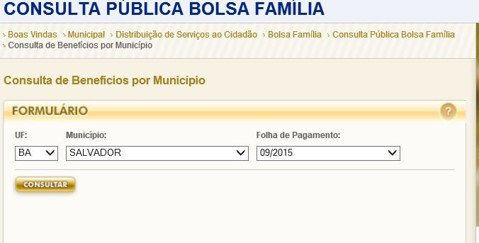 Consulta pública por município