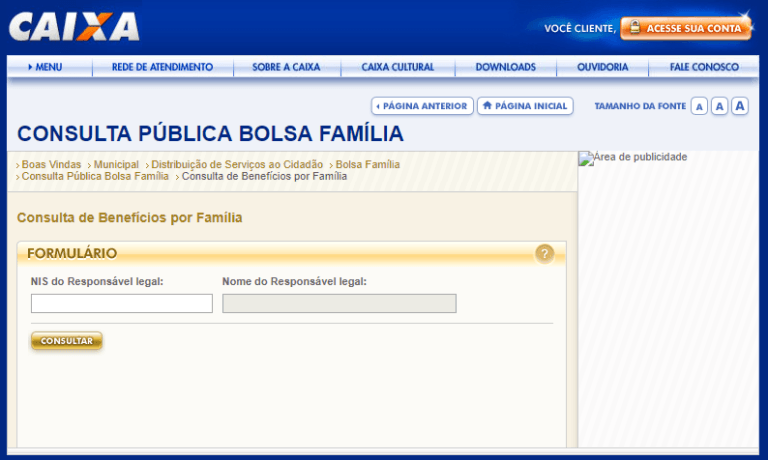 Consulta Pública Bolsa Família