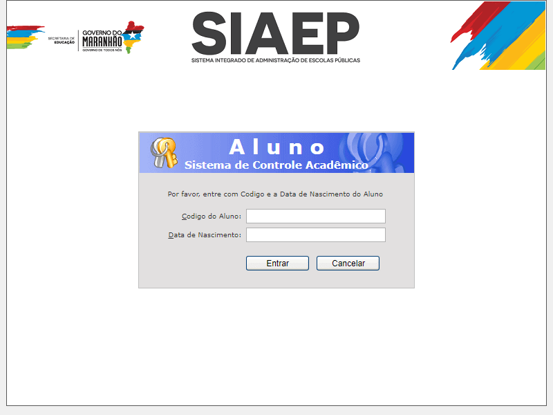 SIAEP Aluno Entrar