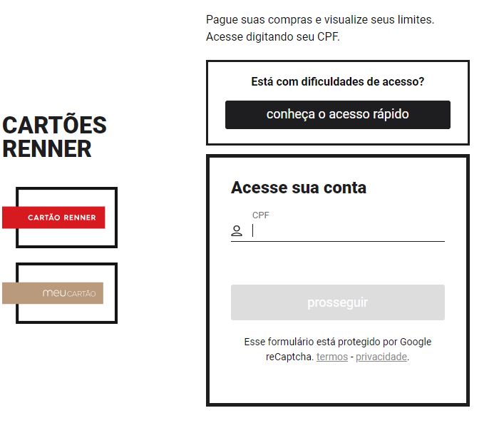 2ª Via Fatura Renner pelo Site